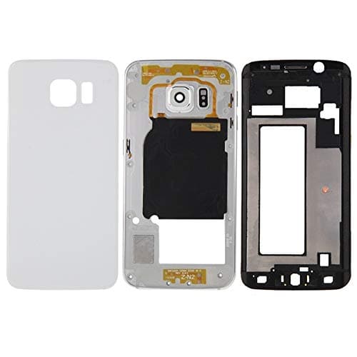 Nice Full Housing Cover (Front Housing LCD Frame Bezel Plate + Back Plate Housing Camera Lens Panel + Battery Back Cover) for Galaxy S6 Edge / G925(Gold) Tallq (Color : White)