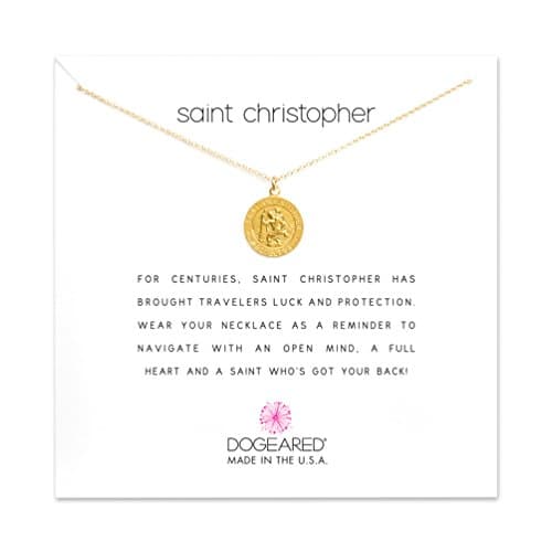 Dogeared Saint Christopher in Gold Tone Necklace