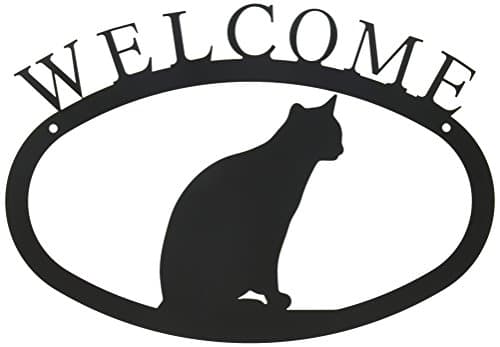 11 Inch Cat Sitting Welcome Sign Small