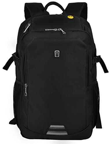 Komotu Backpack Black Commerce Laptop Bag Outdoor Bag Multifunctional Interlayer Waterproof Polyester Fabrics For School For Work For Travel For Business Trip 17-17.3 inches