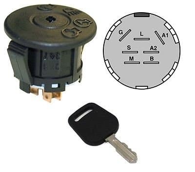 The Rop Shop Ignition Starter Switch & Key Fit John Deere La130 La135 La140 La145 La150 La155