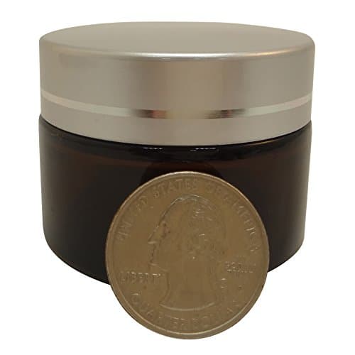 1 Pc 30g Amber Glass Makeup Cream Jar Packaging Container w Matt Silver Plastic Lid