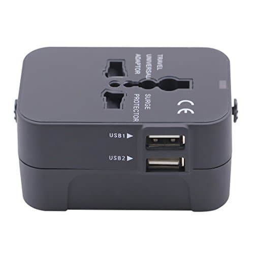 Cheerswill Multifunctional USB Battery Charger Universal Charger USB Adapter Plug Socket Converter USB Charger Travel Charger Color Black