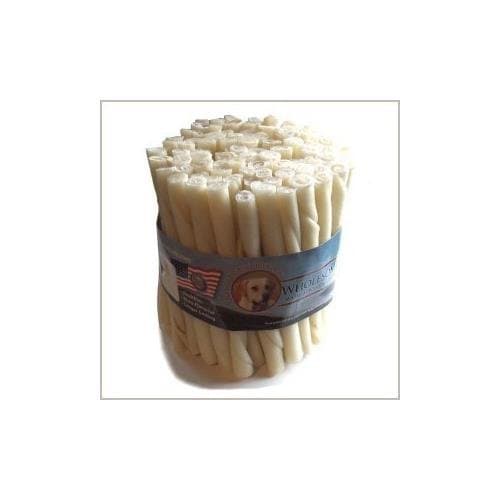 Wholesome Hide Beef Hide Twists - 5 inches long - 1/2 inch across - Economy Package of 100