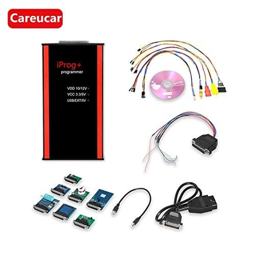 V80 Iprog + Pro Key Programmer Support IMMO + Mileage Correction + Airbag Reset With Probes adapters for IPROG+ for in-circuit (Black)