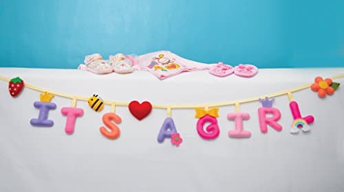 1Set "IT' S A GIRL" 8 Letters Felt Fabric Includes Heart, Strawberry's, Flower Baby Banner Baby Shower Children's Party Supplies Made Wall Decor Kind Gift Theme Nursery Decor Baby Shower Decoration
