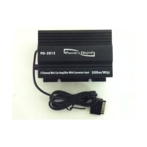 PHONICS DIGITAL PD-2012 2CH 500W MOTORCYCLE AMPLIFIER W/ IPON CONNECTOR CABLE