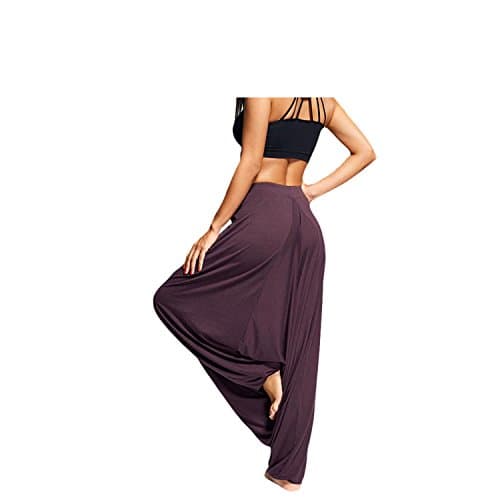 2018 Women Men Trouser Drop Bottom Harem Pants with Drawstring Casual Loose Plus Size Full Length Pants Female Trousers Purplish red L