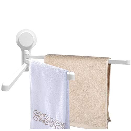 Krupalu Plastic 3 Arm Kitchen/Bathroom Strong Adhesive Towel Rack, 1Pc(White)