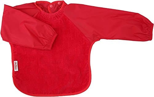 Silly Billyz Toweling Long Sleeve Bib, Red, Small