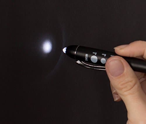 Nurse Penlight 4 tools in 1 (LED Nursing Pen Light, Pen, Stylus, Neuro Badge Reference Card Bonus) by NRSNG Batteries Included (Black)