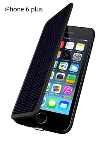 Cool8 4200mAh Portable Solar Panel Charger Cases External Backup Battery Power Charger Power Bank for iPhone 6 Plus-Black