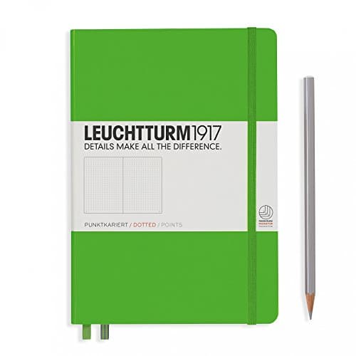 Leuchtturm Notebook Medium (A5), Hardcover, Dotted, 249 Numbered Pages (Fresh Green)