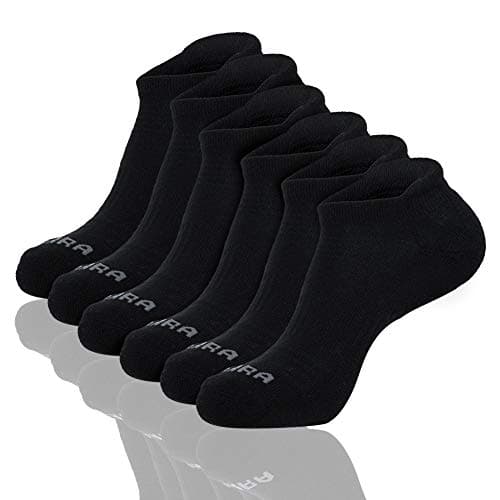 LITERRA Men’s 6 Pack Athletic Ankle Running Socks Low Cut Sport Cushion Tab Sock