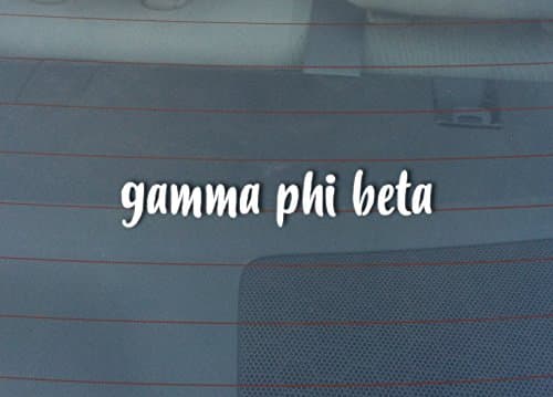 Officially Licensed Gamma Phi Beta 8" x 1.5" Written Text - Scribble Style - White