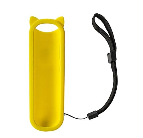 Yellow Cute Silicone Protective Soft Case Cover Compatible with for RC280 TCL ROKU TV Remote Control Anti Slip Dust-Proof with Wrist Strap Case only