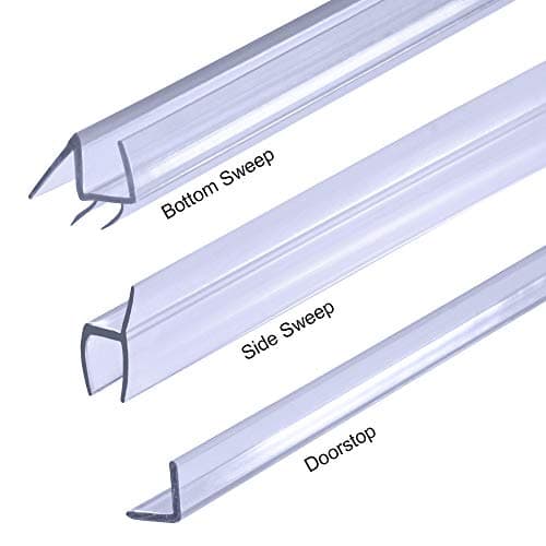 98" Long, Plastic Sweep Kit for 1/4" Thick Glass Single Door