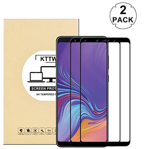 KTTWO Samsung Galaxy A9 2018 Screen Protector Glass, (2PACK) Full Screen Coverage Anti-Scratch Bubble-Free Tempered Glass Screen Protector Full Glue Samsung Galaxy A9 2018/A9s, (Black)