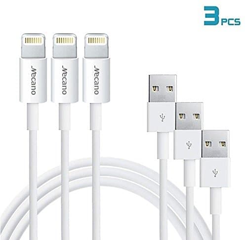 Firefox cable 3x Data Sync and Charging Cable for Iphone 6, Iphone 6plue, Iphone 5, Iphone 5s, Iphone 5c, Ipod Touch 5, Ipad 4, Ipad Air, Ipad Mini (3.2ft, White)