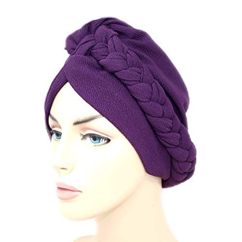 Side Braid with Back BunTurban Women's Headwear