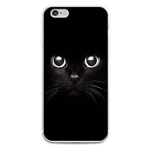 iPhone 6/6S Case, EUNOMIA Black Cat Face Eyes Clear Frame Slim Hard Hybrid Armor Back Bumper Case Cover for iPhone 6/6S