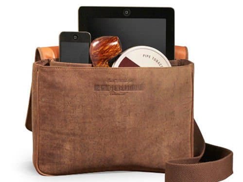 Stokkebye 4th Generation Pipe Accessories Pouch Hunter Brown Suede Messenger Bag