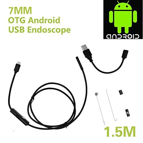 Fastle 2.0 Megapixel CMOS HD USB Endoscope 7mm Camera Waterproof Handheld Borescope Digital Inspection Camera Snake Camera(1.5 M Cable)