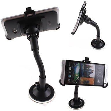 Car Windshield Holder for HTC M7 Window Suction Vehicle Cell Phone Mount 360 Rotatable Goose Neck GPS Saver One Dual Sim Stand