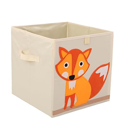 Toy Storage Box Cube Origanizer for Kids Foldable Cloth Storage Bins Basket By Singles Day,13 inch (Fox)