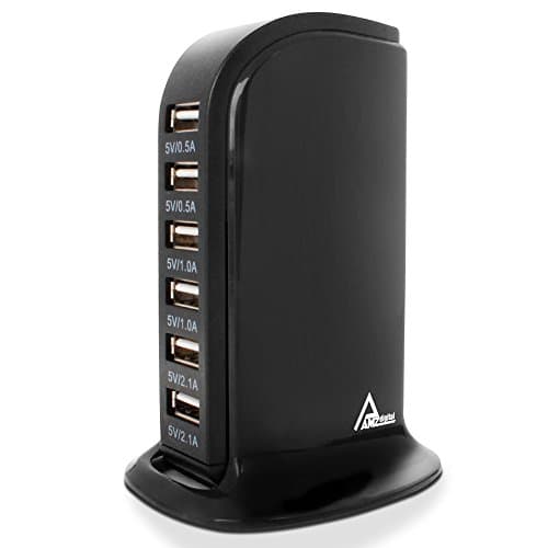 Multiple USB Wall Charger, AMZ digital 6 Ports USB Charging Station Power Adapter For iPhone, iPad, Samsung, HTC, Speaker and Power Bank