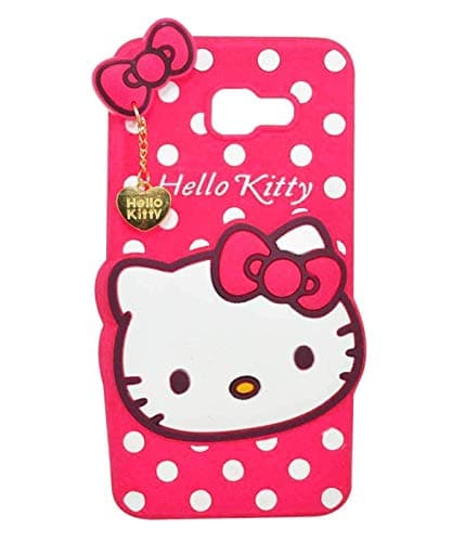 Stylish Cute Designer 3D Silicone Hello Kitty Back Case Cover for Samsung J7 Prime (Pink)