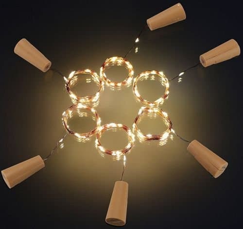 20Led Cork Shaped LED Night Light Starry Light Wine Bottle Lamp for Xmas Decor (1, WARM WHITE)