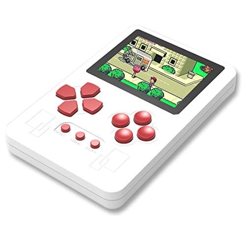 Portable Handheld Game Console Built in 318 Mini Video Games 2.6" Screen Rechargeable Battery Great for Gaming Entertainment Birthday Xmas Present to Adults and Kids (White)
