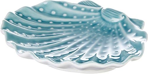 Coastal Home Shell-Shaped Plate One Size Blue/white
