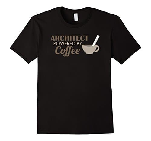 Mens Architect T-shirt - Architect powered by coffee Medium Black