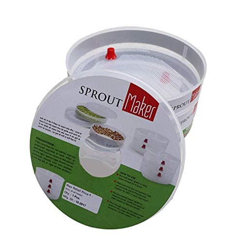 Buyshop Plastic Sprout Maker - Medium (1.5 Liter), 4 Containers, spout Box, Storage containers, Condiment Organiser