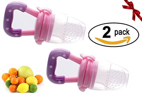 Sterify Fresh Food - Feeding - Soother - Teething - Pacifier - (2 Pack) (Pink)