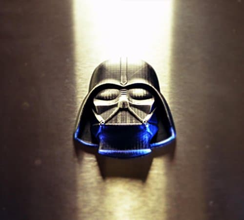Inspired by Star Wars Darth Vader fridge magnet.(SM, Silver/Black)