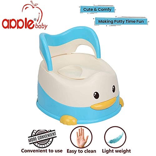 VADMANS Potty Training Box with Back Rest & Covering/Closing Lid | Dolphin Design Children's Toilet Seat/Baby Toddler Trainer Potty/Toilet Trainer (Blue)