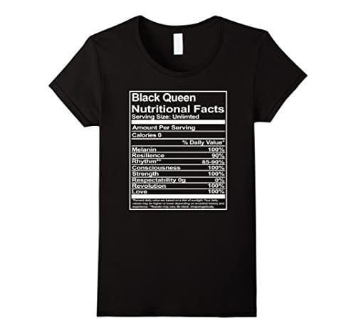 Women's Black Evolution: Black Queen Nutritional Facts T Shirt Medium Black