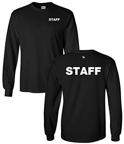 Staff T-Shirt Long Sleeve Silkscreen Front & Back Ultra Cotton 13631 (X-Large, Black)