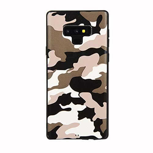 Dyluck Case for Samsung Galaxy Note 9, Camo Case Camouflage Design Super Thin Soft Cover Premium Silicone Gel Rubber Flexible Shockproof Protective Case Bumper Anti-Scratch - Black White