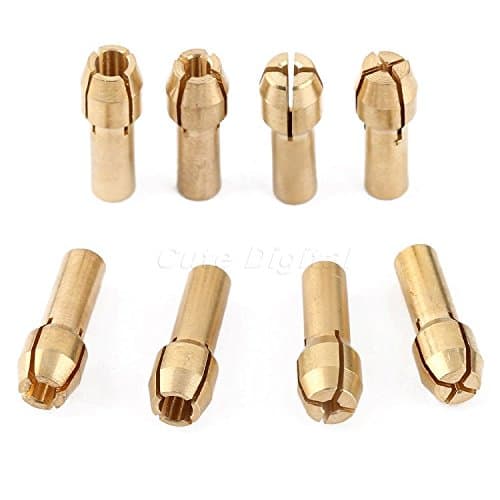 Obula£¨TM) New 8Pcs Brass Drill Chucks Collet Bits 1mm/1.6mm/2.3mm/3.2mm 4.3mm Shank for Dremel Rotary Tool Power Tool Accessories