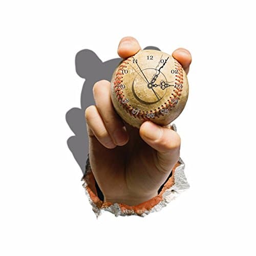 PAG STICKER 3D Wall Clock Sticker Baseball Hand Wall Hole Decals Home Wall Decor Gift