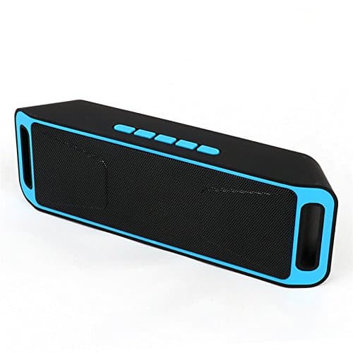 Sicneka Bluetooth 4.0 Portable Wireless Speaker TF USB FM Radio Built-in Mic Dual Speaker Bass Sound Subwoofer - Blue