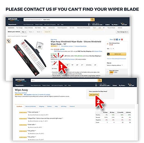 Wipe Away Windshield Wiper Blade - Silicone Windshield Wiper Blade - 17" (Pack of 1)