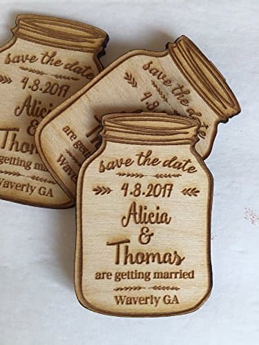 75 Mason Jar Save the Date Magnets - Wedding