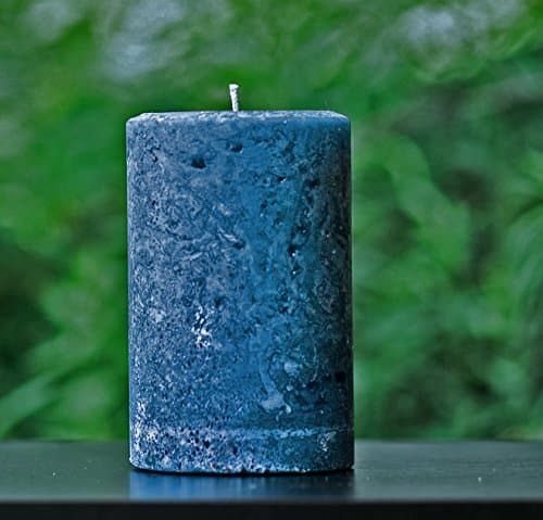 Navy Blue Candle - Unscented Rustic Extra Big 4" Wide - Choose 4", 6" or 9" Tall