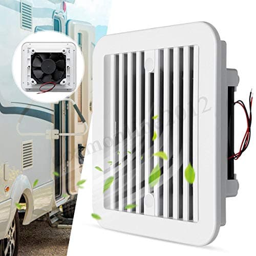 Gankmachine Universal Low Noise Plastic 12V RV Trailer Caravan Side Air Vent Ventilation Fan Blower Cooling White