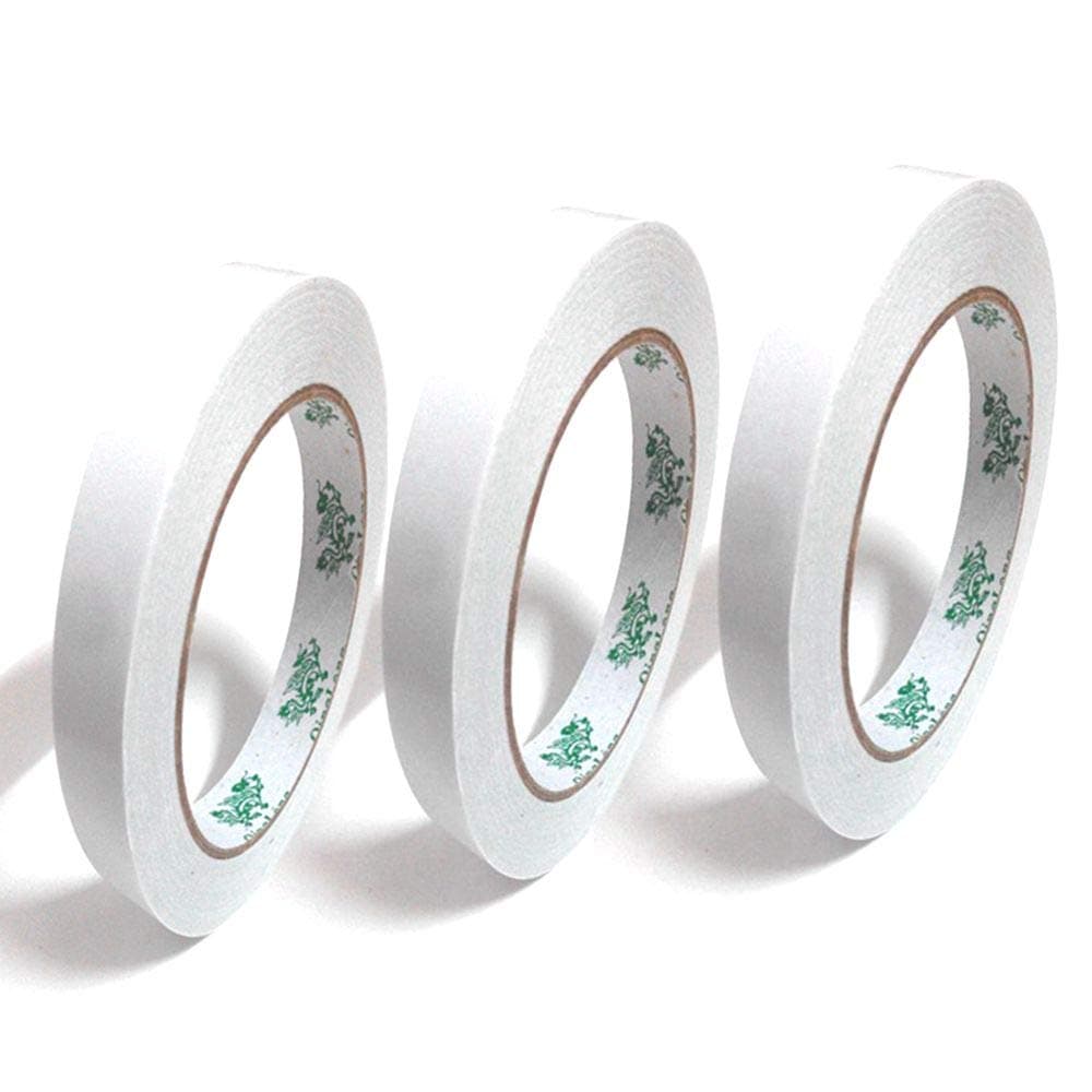 QingLong 3 Rolls - 1/2 inch x 27 Yards Double-Sided Adhesive Tape, Permanent Double-Sided Sticker Tape for Photos/ Documents/ Wallpaper and Many Other Craft Projects (12mm x 25m) (3 Rolls)